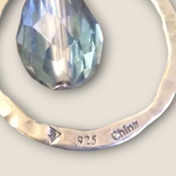 Silpada Sterling Silver Teardrop Cubic Zirconia Earrings - Picture 3 of 3